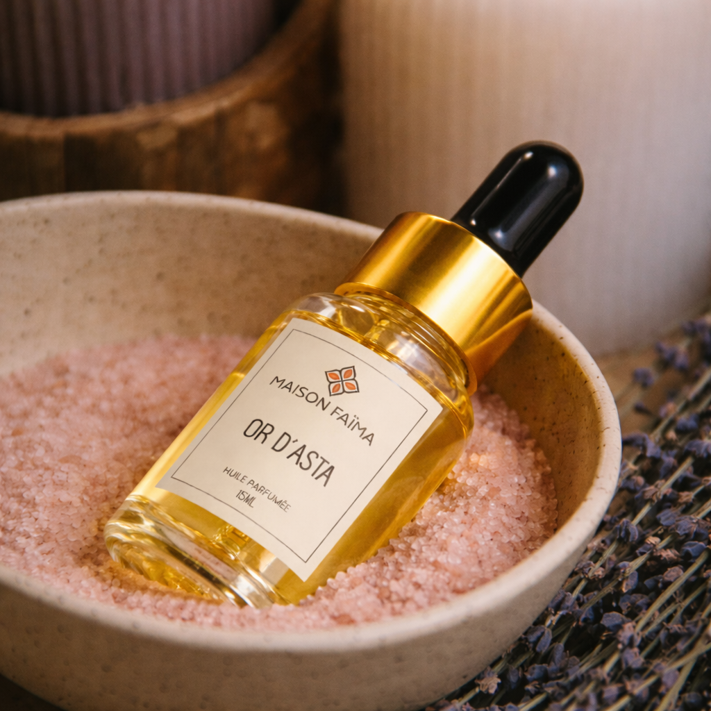 Or d’Asta une huile parfumée précieuse née d’un amour éternel.