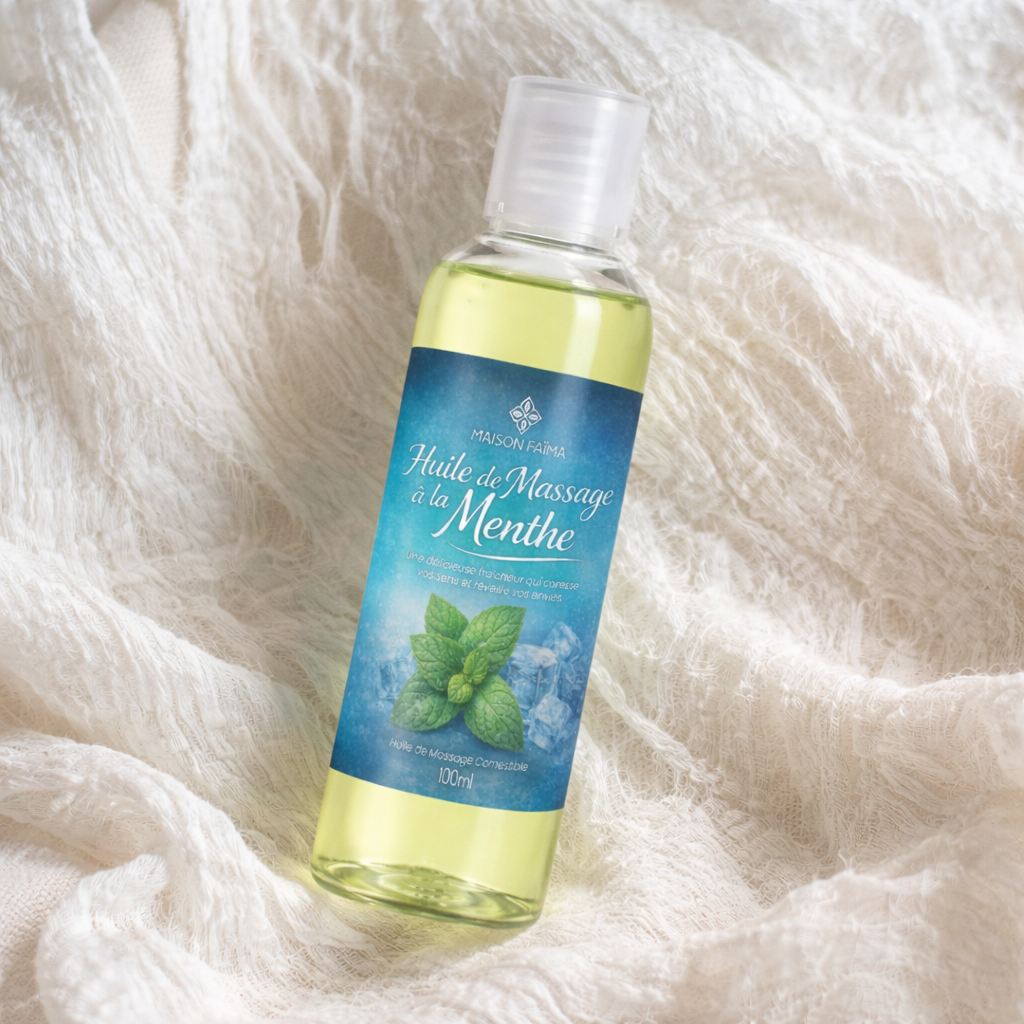 Huile de Massage Comestible à la Menthe–100 ml
