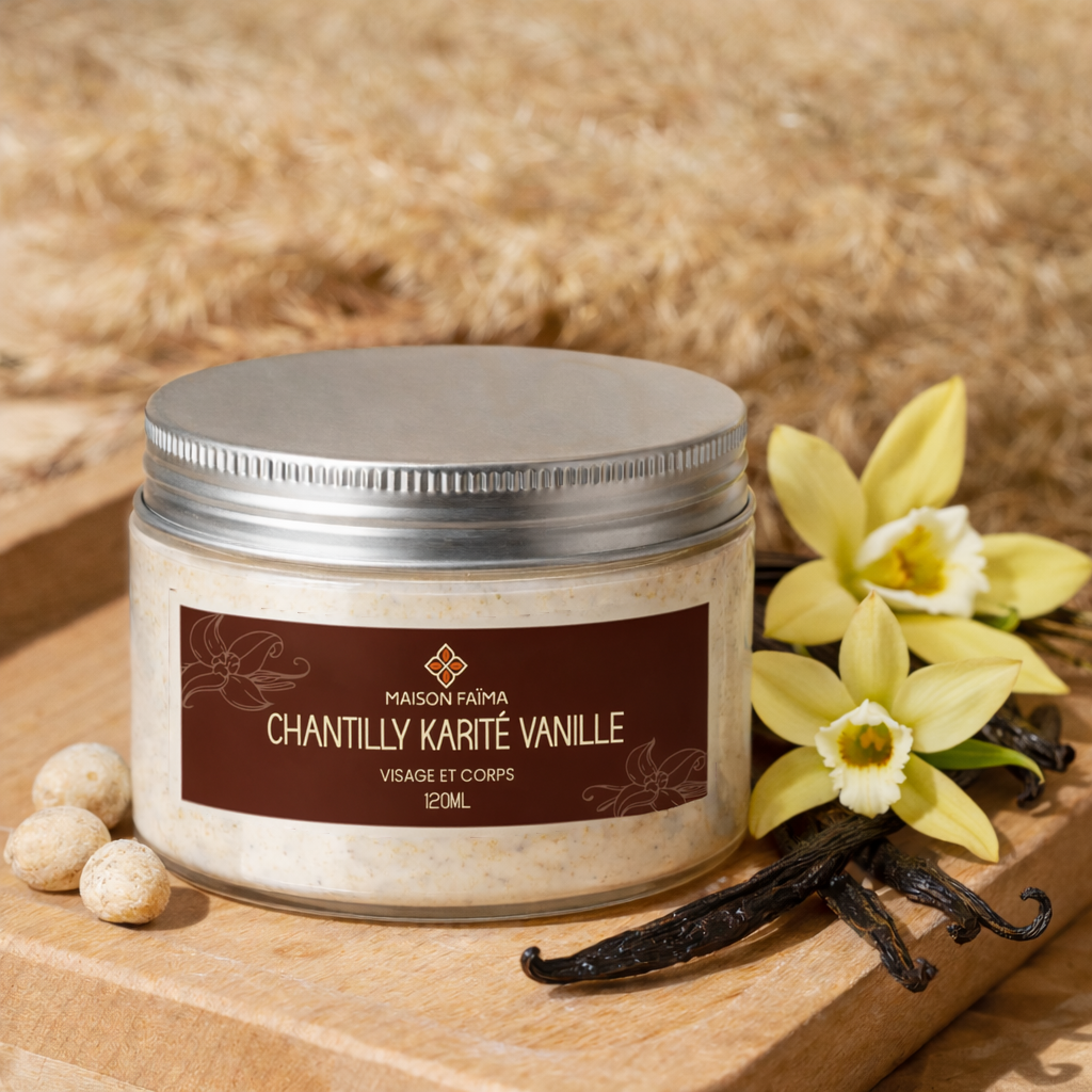 Chantilly de Karité Vanille 120 ml – Soin Hydratant Gourmand à l’Huile d’Amande Douce