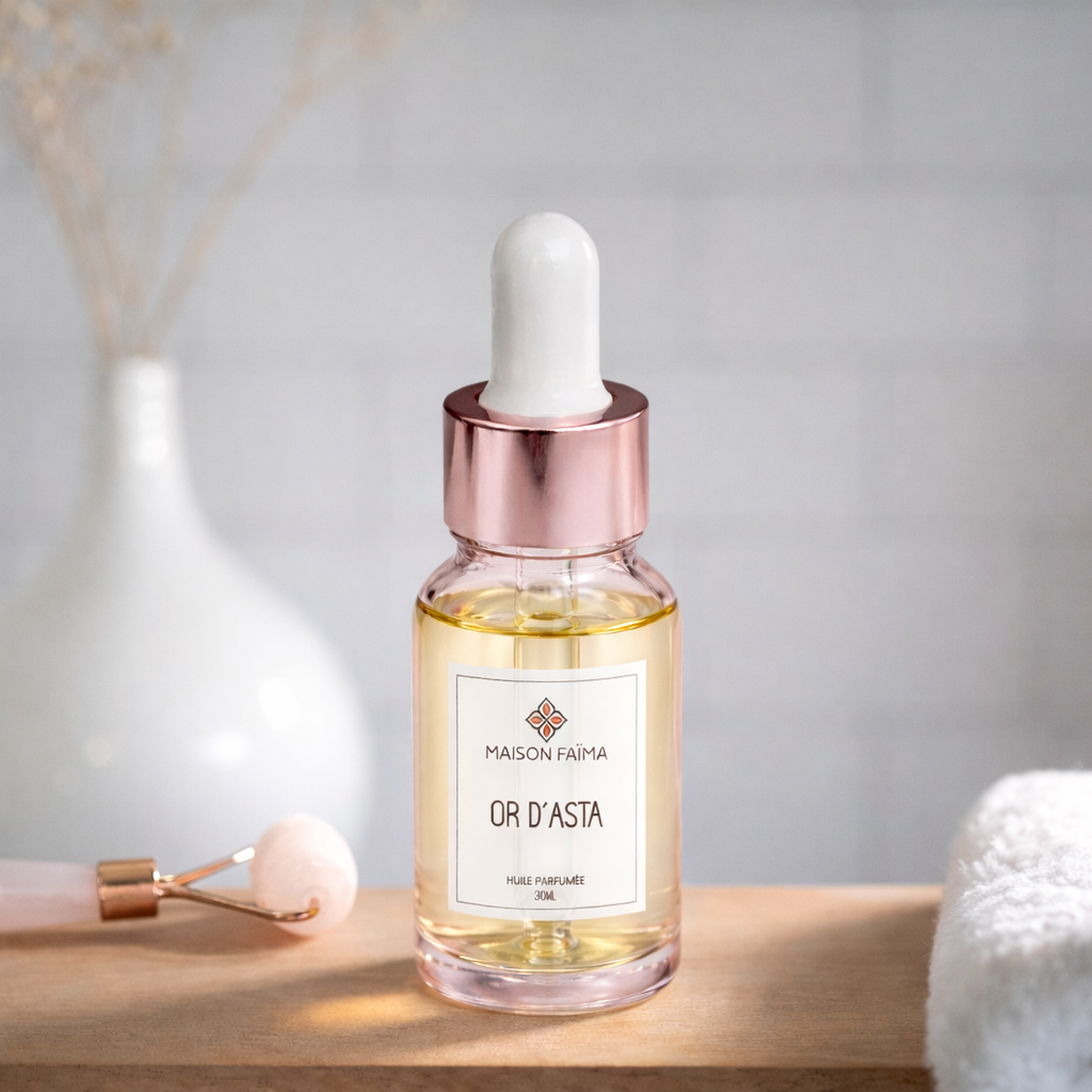 Or d’Asta une huile parfumée précieuse née d’un amour éternel.