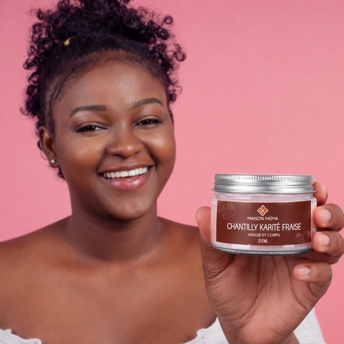 Chantilly de Karité Fraise 120 ml–Soin Hydratant Gourmand Nourrissant pour le Corps
