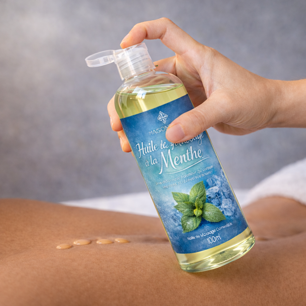 Huile de Massage Comestible à la Menthe–100 ml