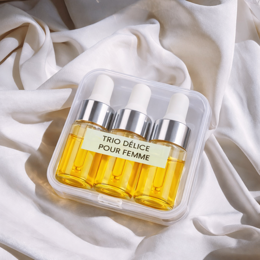Trio Délice–Coffret Découverte 3 Huiles Parfumées 3 ml pour Femme