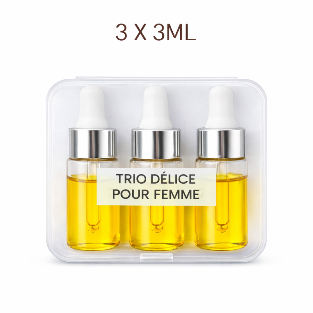 Trio Délice–Coffret Découverte 3 Huiles Parfumées 3 ml pour Femme