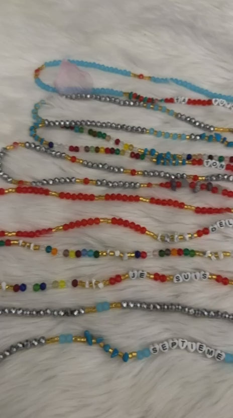 Baya personnalisé–Chaîne de rein artisanale avec perles colorées